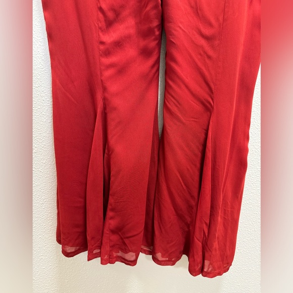 Reformation Sylvania Jumpsuit Romper Button Keyhole Pompeian Deep Red Size 10 - Picture 9 of 16